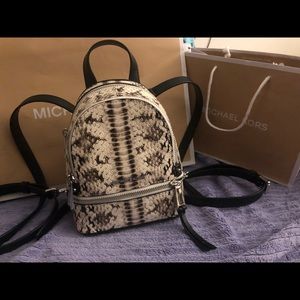 MICHAEL KORS SNAKESKIN CONVERTIBLE MINI BACKPACK